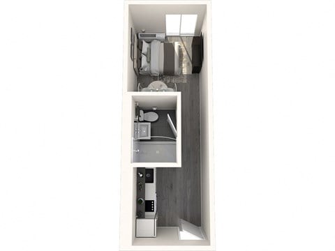 Floor plan for studio, 1 bath, 174 sqft